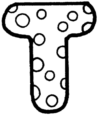 Letter T With Polka Dot Coloring Page